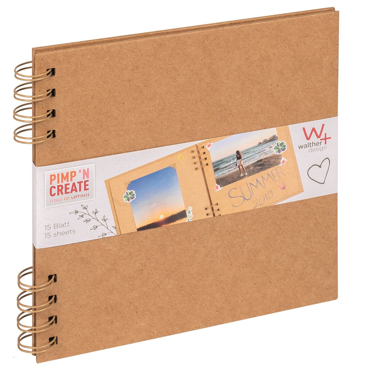 Walther sa-019-p spiral album pac - størrelse 19 x 19 cm - brun