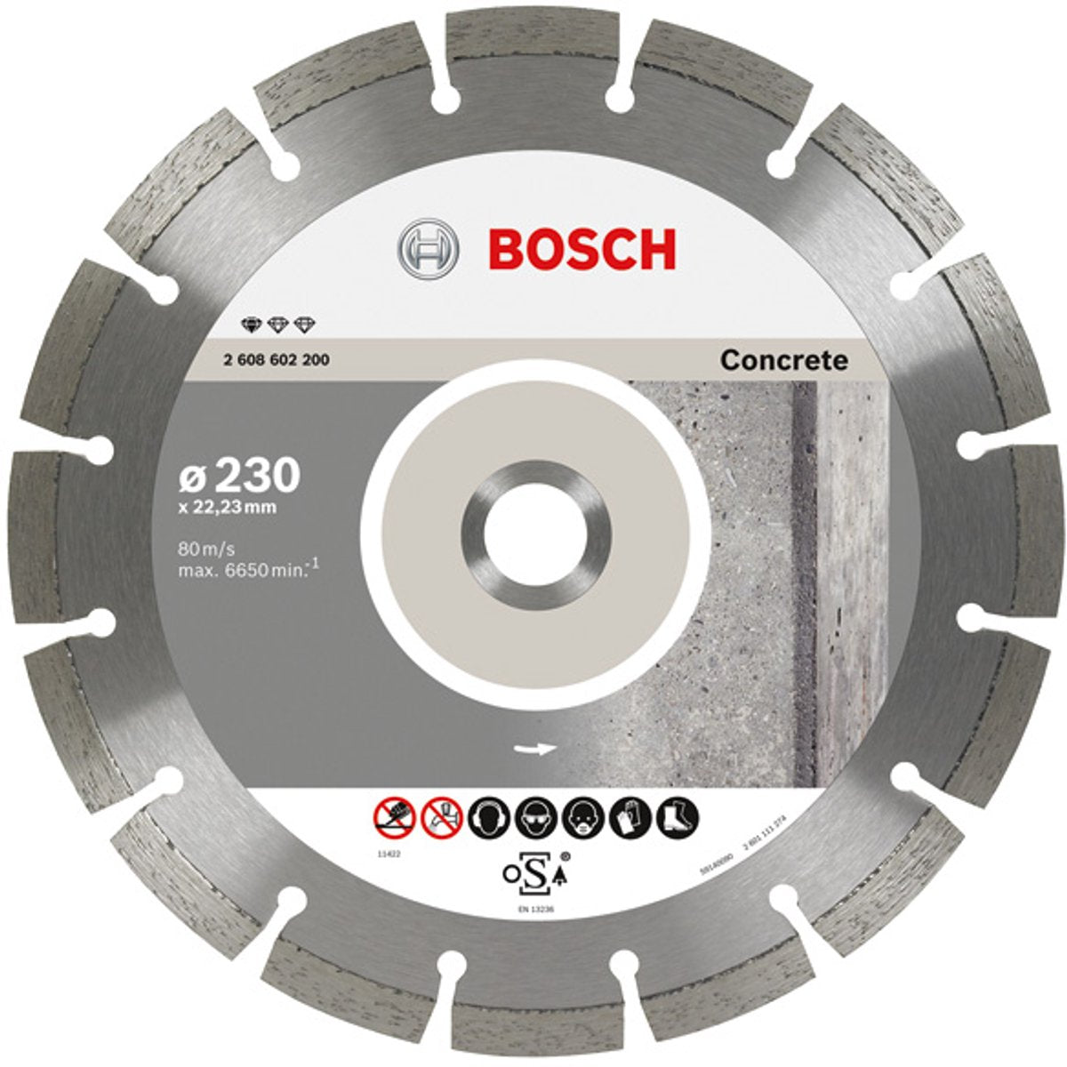 Bosch - diamantskæreskive standard til beton 150 x 22,23 x 2 x 10 mm