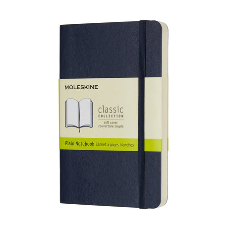 Moleskine klassisk notesbog - lomme - softcover - blank - safirblå