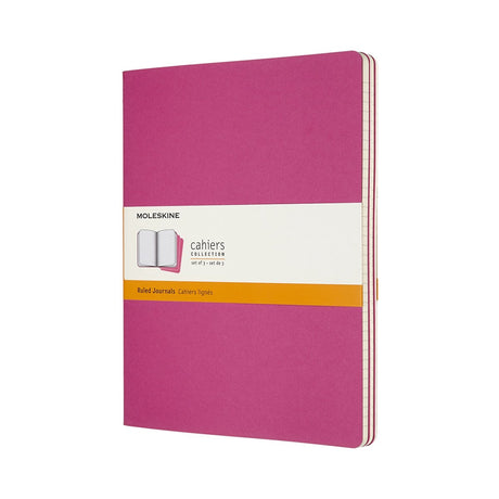 Moleskine cahier journaler - ekstra store - foret - pink - sæt med 3