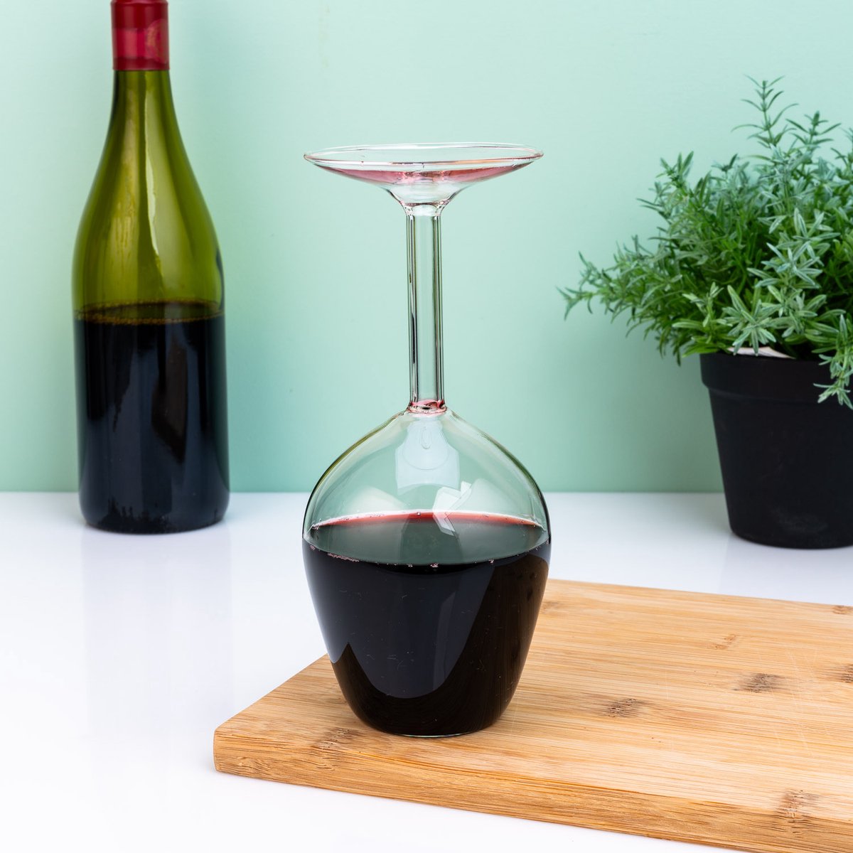 Mikamax vinglas på hovedet – vinglas på hovedet – vinglas – sjov gave – 350 ml – gennemsigtigt glas