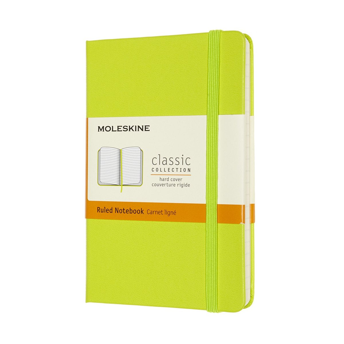 Moleskine klassisk notesbog - lomme - hardcover - foret - citrongrøn