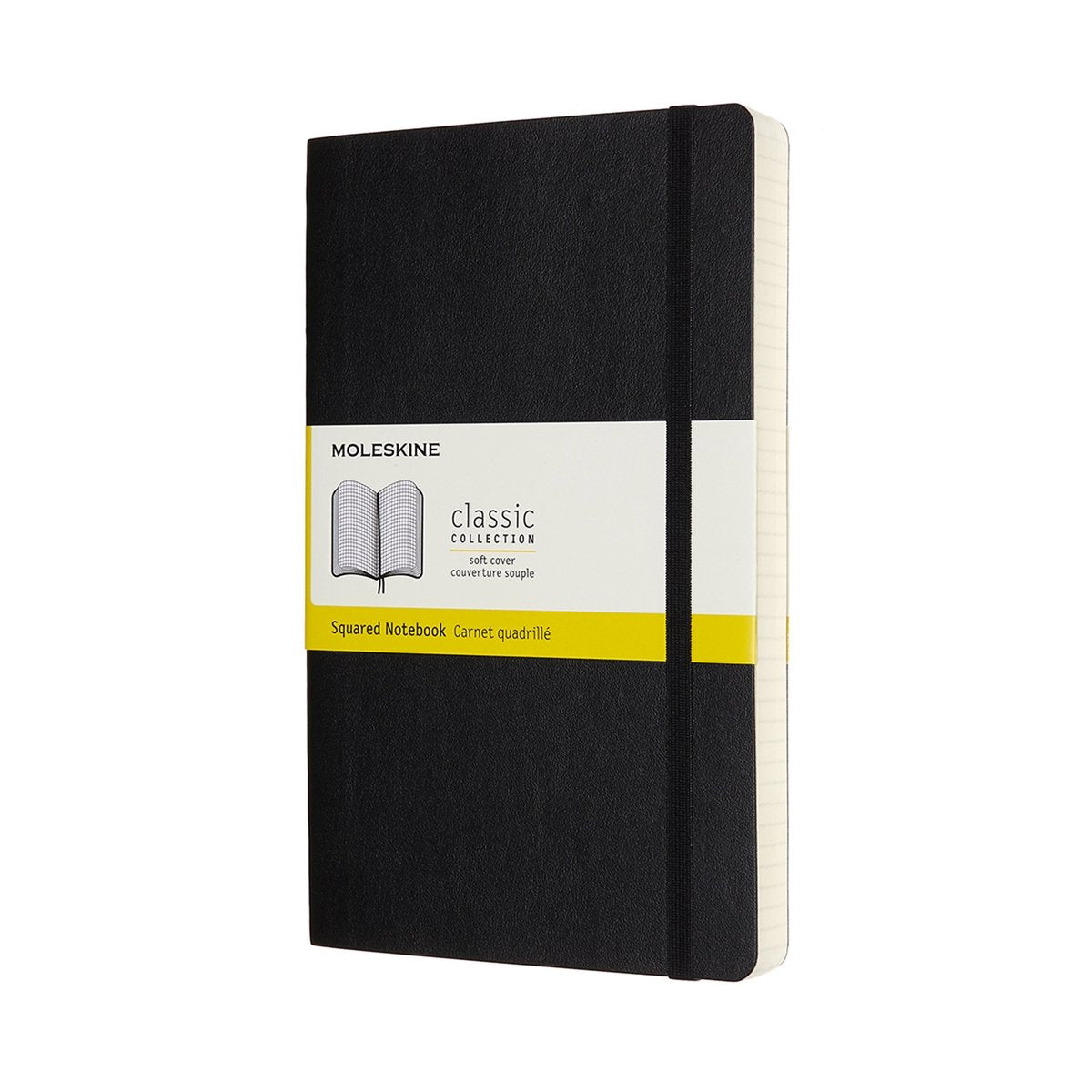 Moleskine klassisk notesbog - udvidet - stor - softcover - ternet - sort