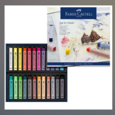 Faber-castell pasteller - kreativt studie - blød pastel - 24 stykker - assorterede farver - fc-128324