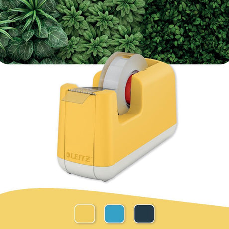 Leitz hyggelig tapeholder - tape dispenser inklusive klæbende tape - ideel til hjemmekontor, der arbejder hjemmefra - varm gul