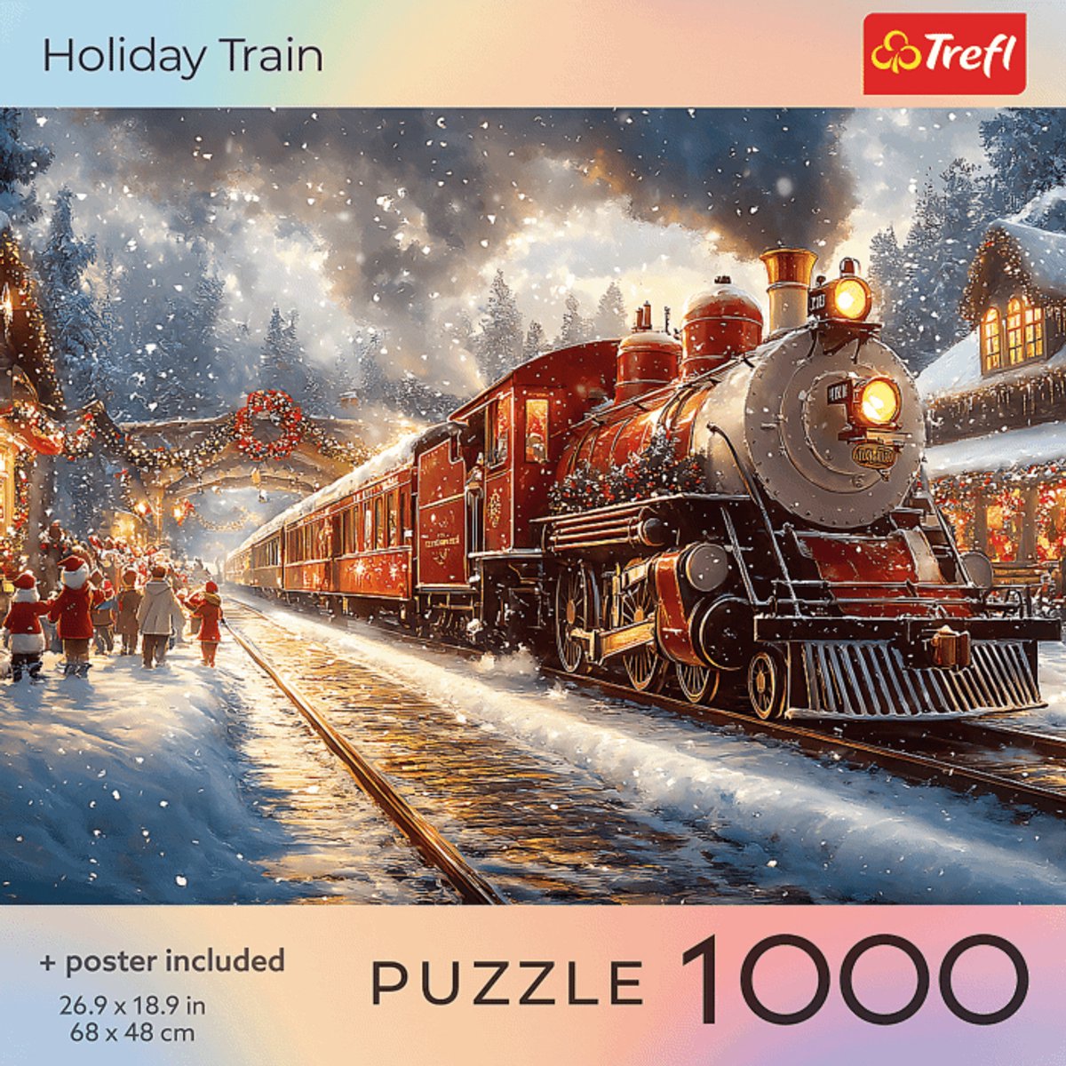 Trefl puslespil 1000 brikker juleferie togpuslespil voksne.