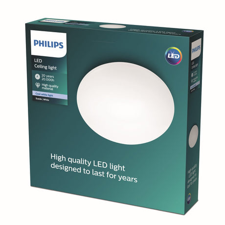 Philips led philips suede plafonnière - koelwit licht - 38cm