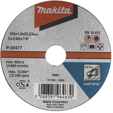 Makita tilbehør skæreskive 115x2,5 mm metal - a-85307 - a-85307