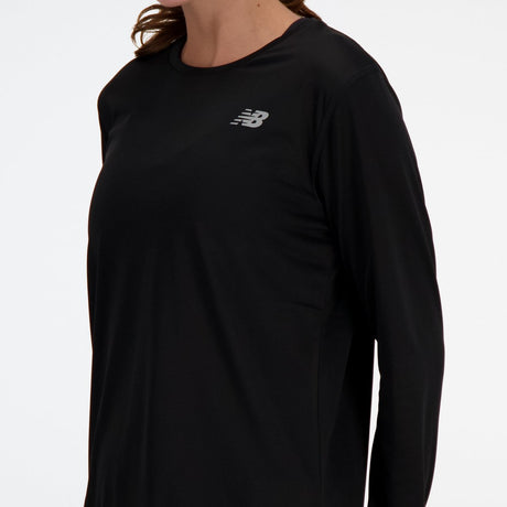 New balance sport essential langærmet sportstrøje til kvinder - sort