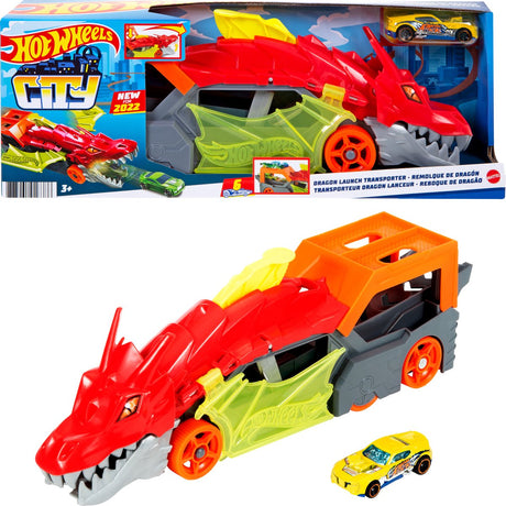 Hot Wheels Dragon Transporter Set Launcher + Car GTK42