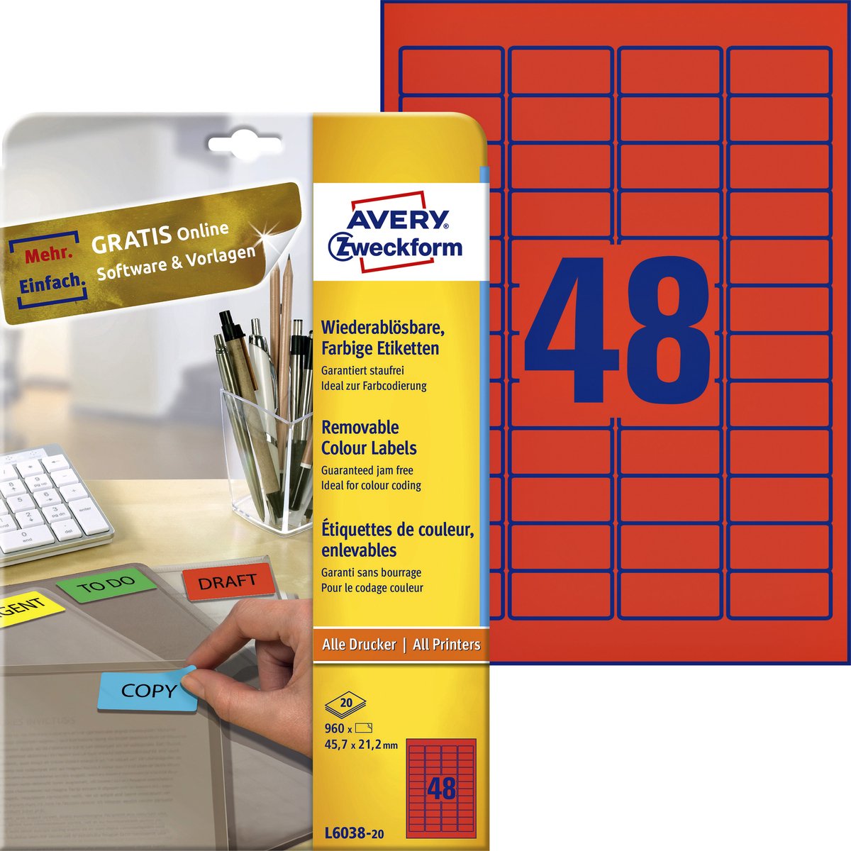 Umærket sans marque avery l6038-20