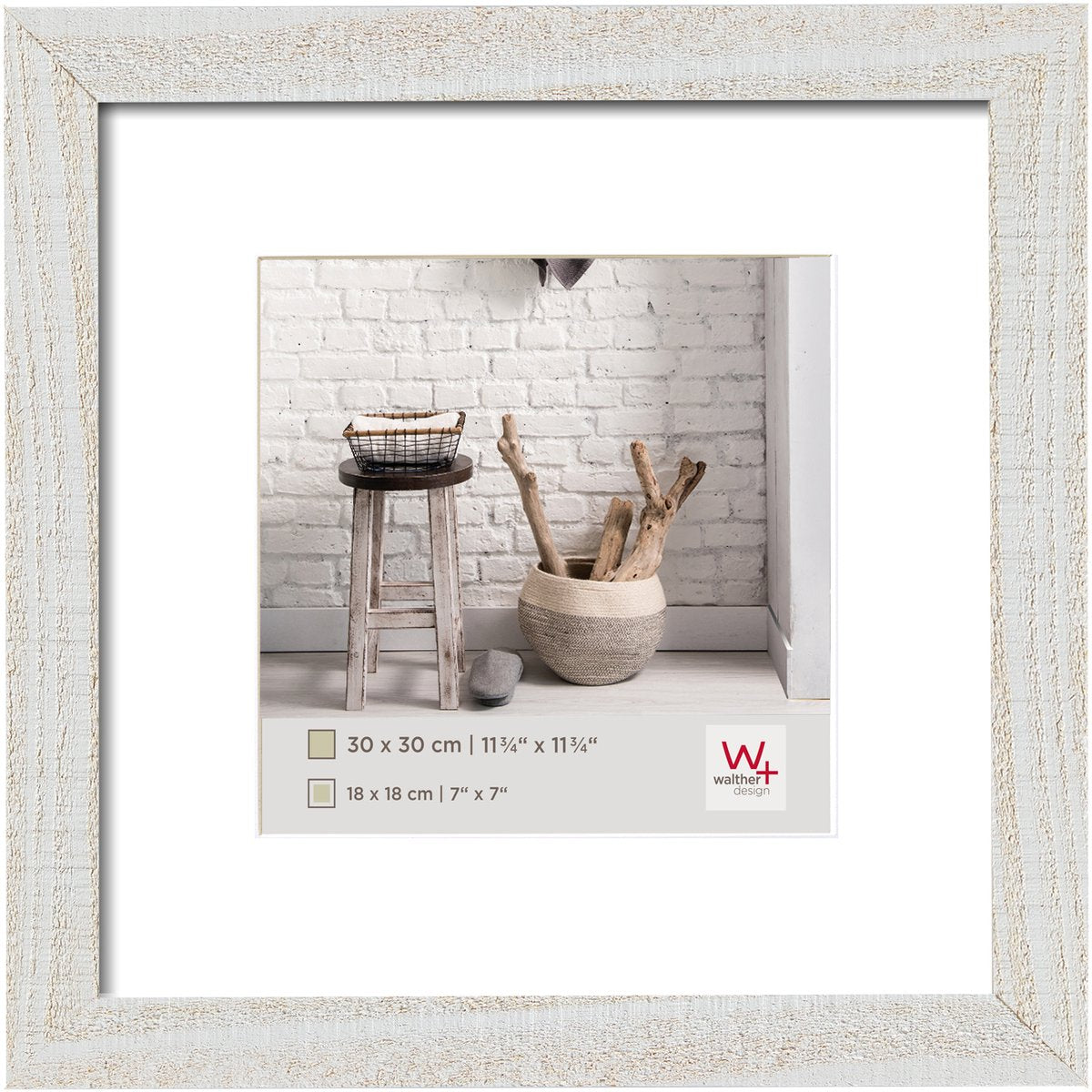 Walther home - træramme - fotostørrelse 30x30 cm - polarhvid