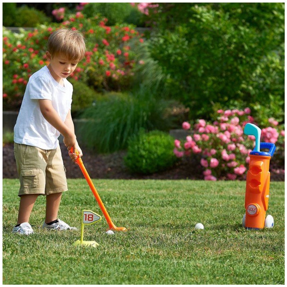 Écoiffier golfsæt med trolley 51 cm 7-delt orange