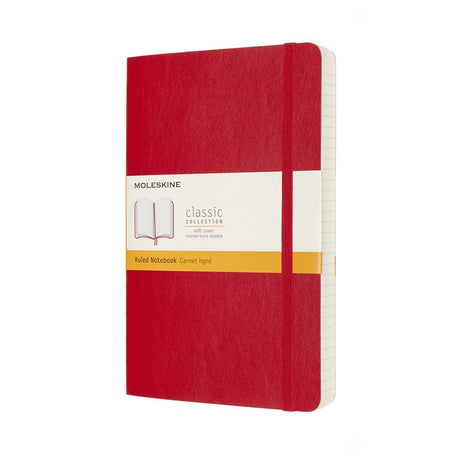 Moleskine klassisk notesbog - udvidet - stor - softcover - foret - rød