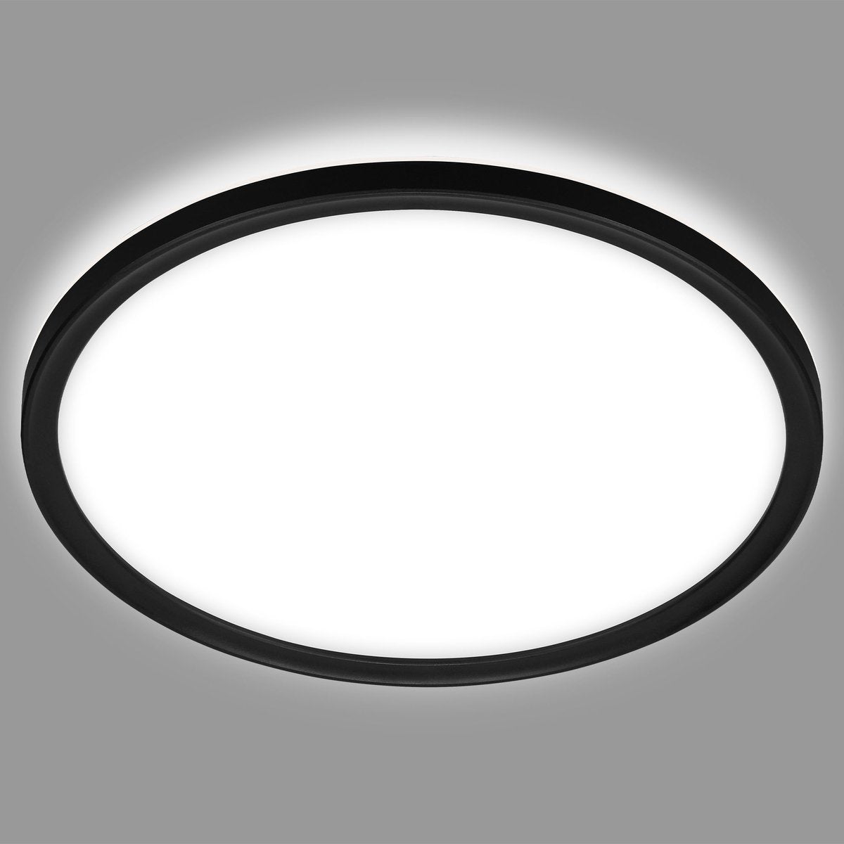 Briloner - led badeværelsesbelysning - loftslampe med baggrundsbelysning - badeværelsesloftslampe - ip44 - ø42 cm - sort