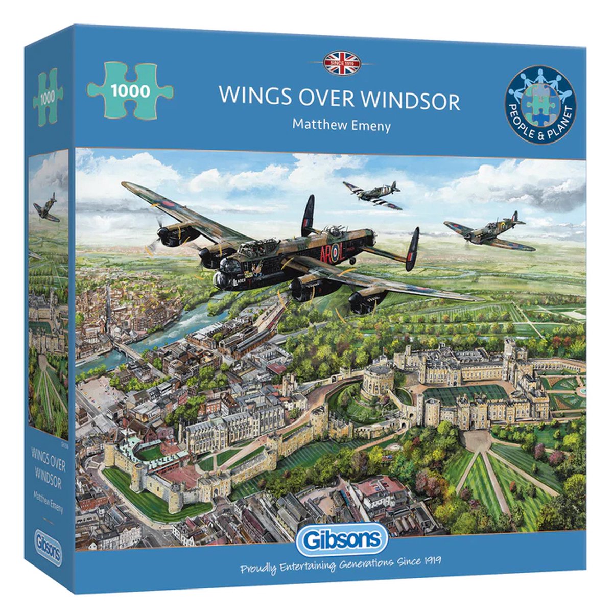 Gibsons - vinger over windsor (af matthew emeny) - 1000 brikker 68×49cm (b×h) - puslespil for voksne