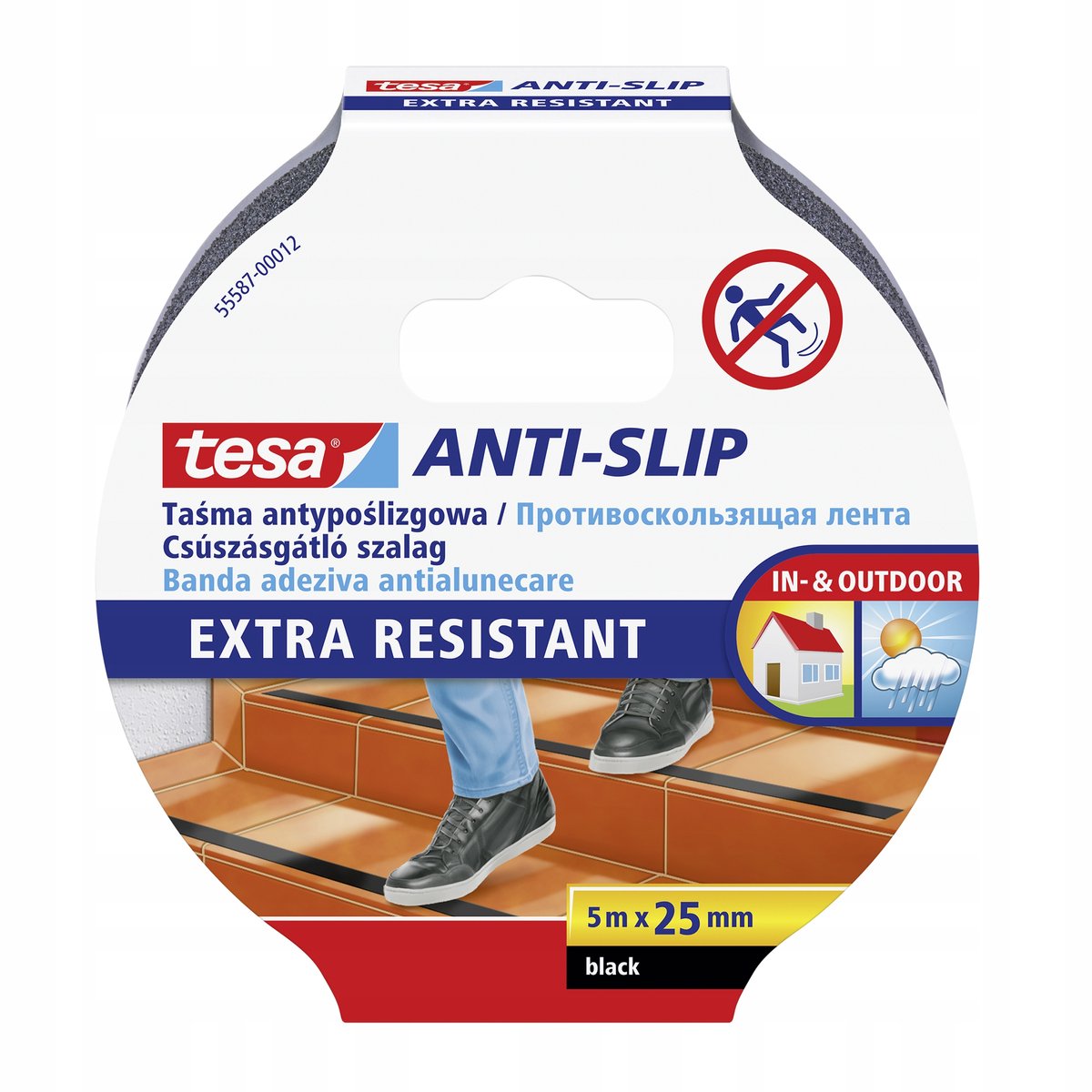 Tesa - anti-slip tape - sort - 5m x 25mm