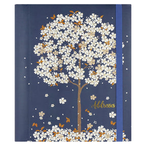 Peter pauper addressbook large - falling blossoms - met elastieksluiting - 16x21 cm