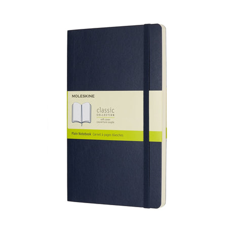 Moleskine klassisk notesbog - stor - softcover - blank - safirblå