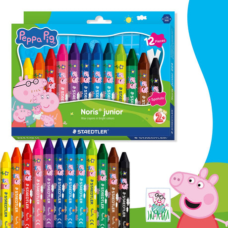 Staedtler peppa pig x noris junior voksblyanter - sæt med 12 stk