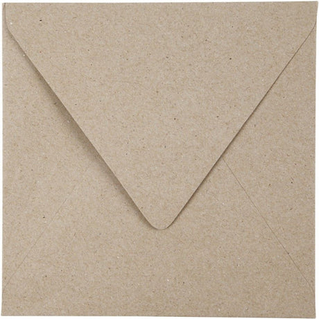 Creativ company genbrugskonvolut, kuvertstørrelse 16x16 cm, 120 gr, natur, 50 stk. 1 æske