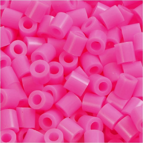 Nabbi jern på perler, størrelse 5x5 mm, hulstørrelse 2,5 mm, medium, pink (32222), 6000 stk. 1 æske