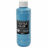 Creotime tekstilfarve uigennemsigtig tekstilmaling - turkisblå, 250ml