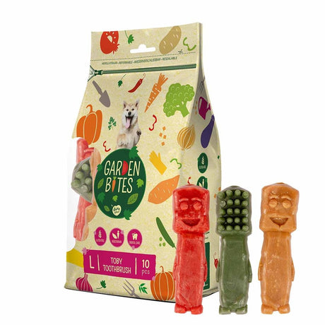 Havebid duvoplus - toby tandbørste hundesnacks - hundegodbidder - vegetarisk glutenfri - store 10 stk.