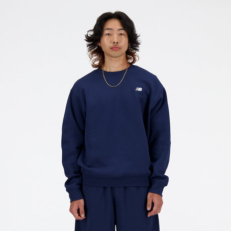 New balance sport essentials fleece crew herresweater - marineblå