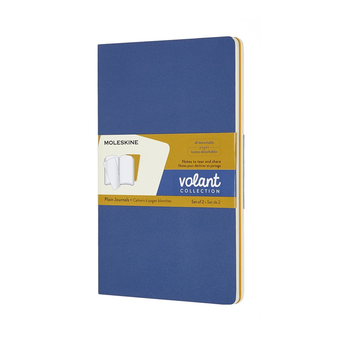 Moleskine flæsejournaler - store - blanke - blågule