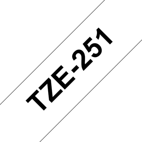 Brother etikettape p-touch tze-251 24mm sort på hvidt | 1 stk