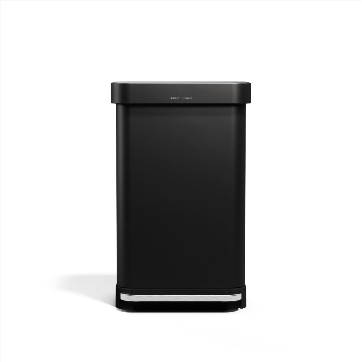 Simplehuman rektangulær pedalspand - 45l - med poseholder - matsort rustfrit stål