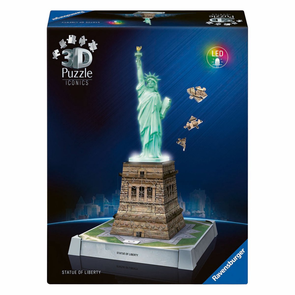 Ravensburger 3D puslespil ikoniske Frihedsgudinden - med lys - 128 stk.