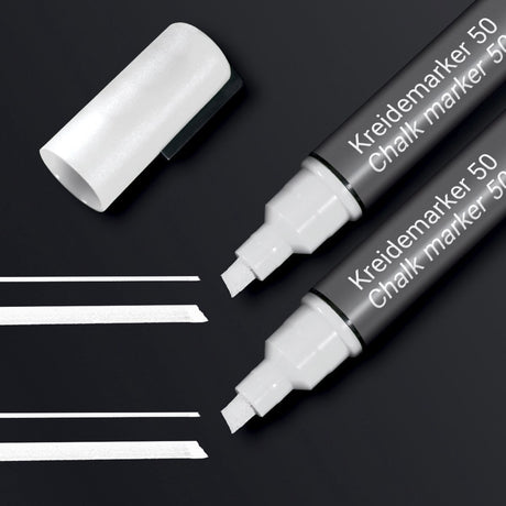 Sigel kridtmarkør - mejselspids - 1-5 mm - hvid - 2 stk - si-ba184