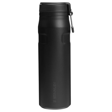 Stanley twist flip 2.0 vandflaske med drejelåg med fjeder 0,7l - 10 timer kold - 2 dage kold med is - drikkedunk i rustfrit stål - BPA fri - lækagesikker - tåler opvaskemaskine - sort