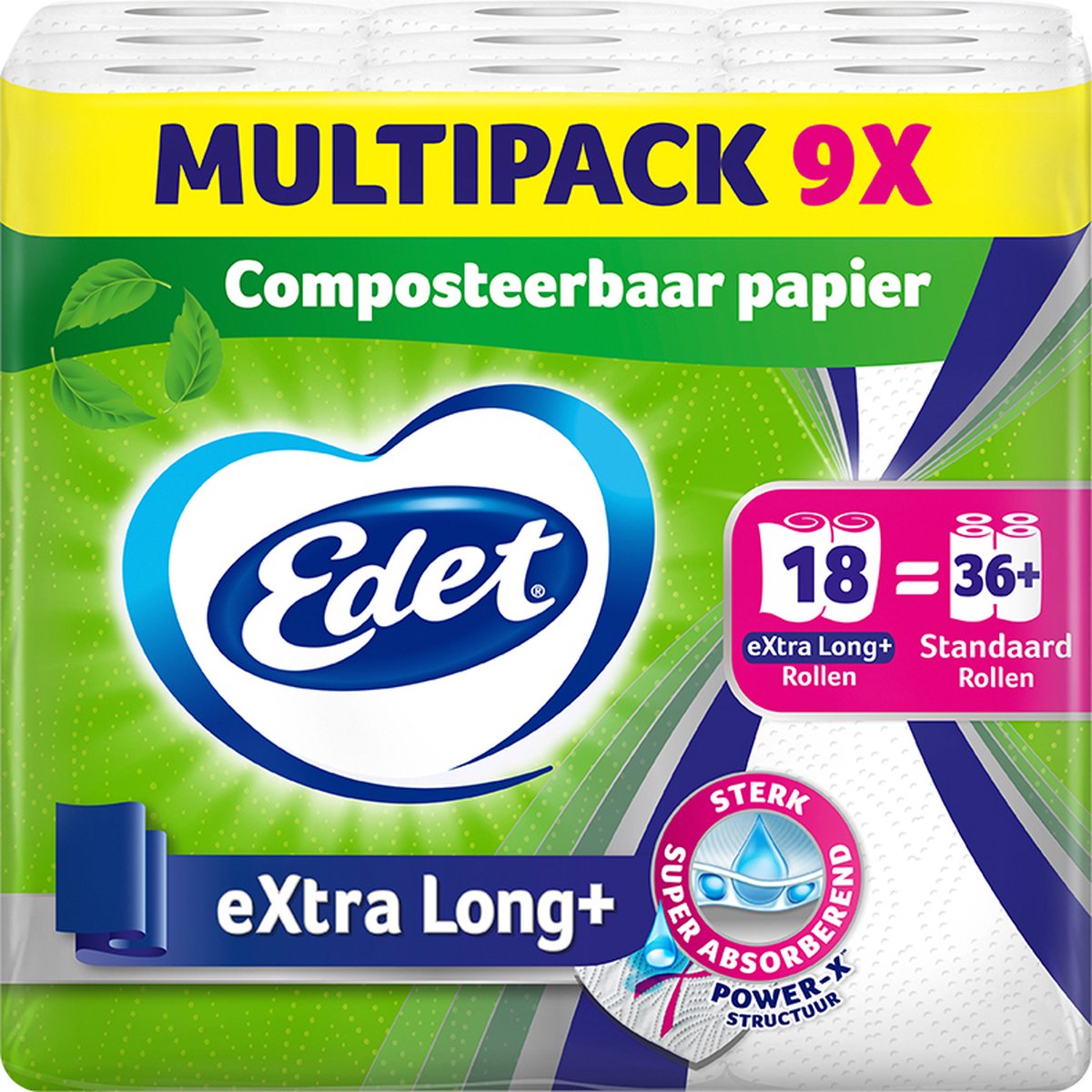 Edet ekstra langt køkkenpapir 9 x 2 ruller