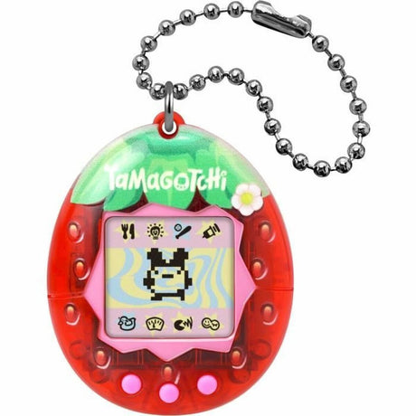 Bandai – tamagotchi original – frisk jordbær – interaktivt dyr med LCD-skærm på fransk, 3 knapper og minispil – gaveide virtuelt dyrespil – jordbærmønster – børnelegetøj 8 år og ældre – 42998