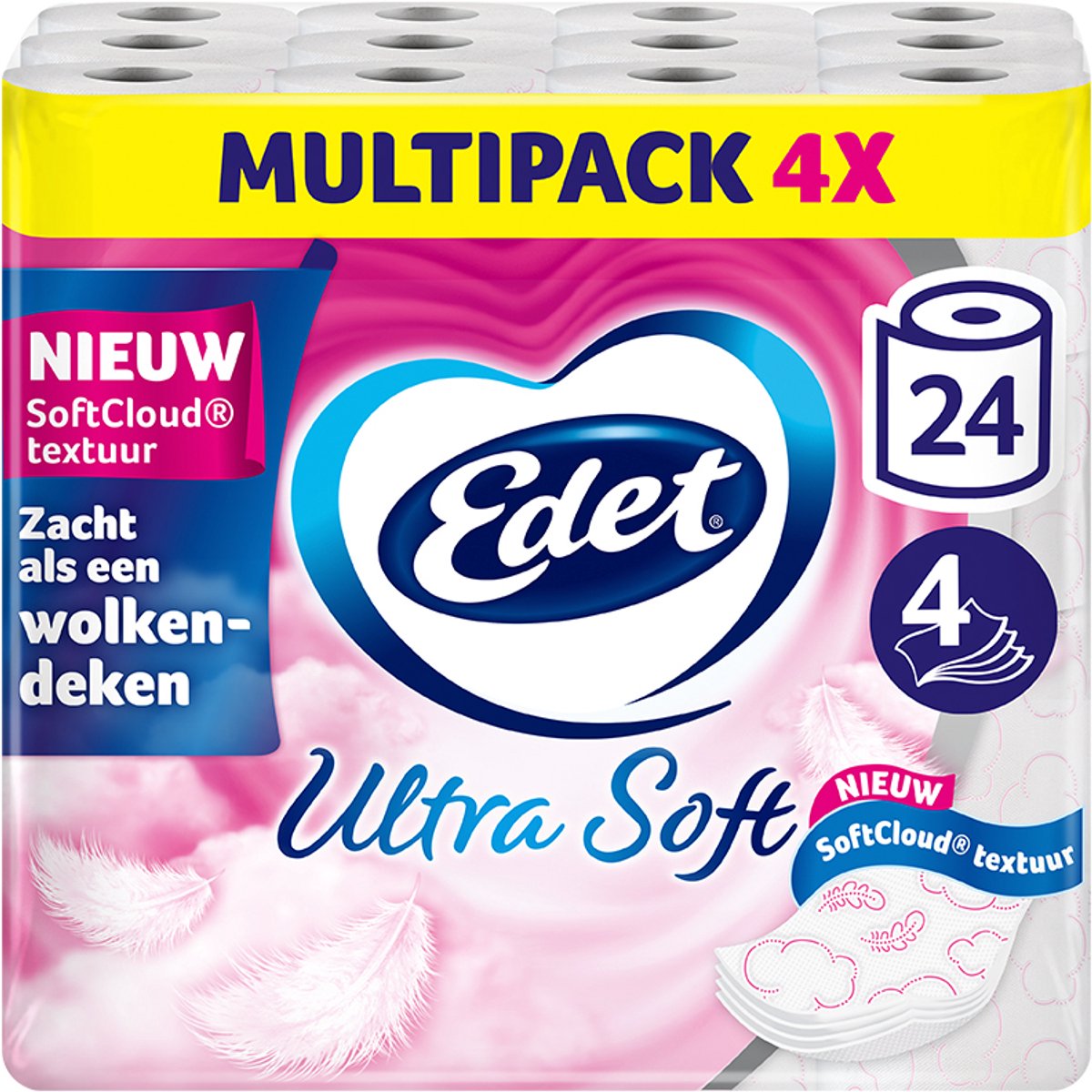 Edet ultra blødt toiletpapir - 4-lags - 24 ruller - værdipakke