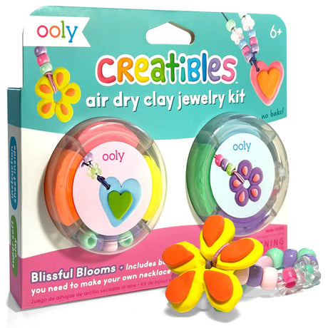 Ooly - creatibles - air dry clay kit - smykkesæt - salige blomster
