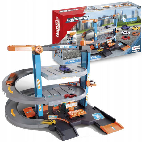 Majorette city flex parkeringshus med 5 bybiler - 3+ år