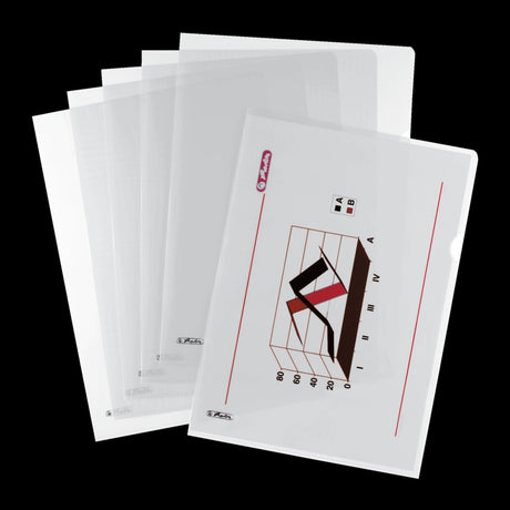 Herlitz aktenh�lle a4 genarbt transparent 100er pakke