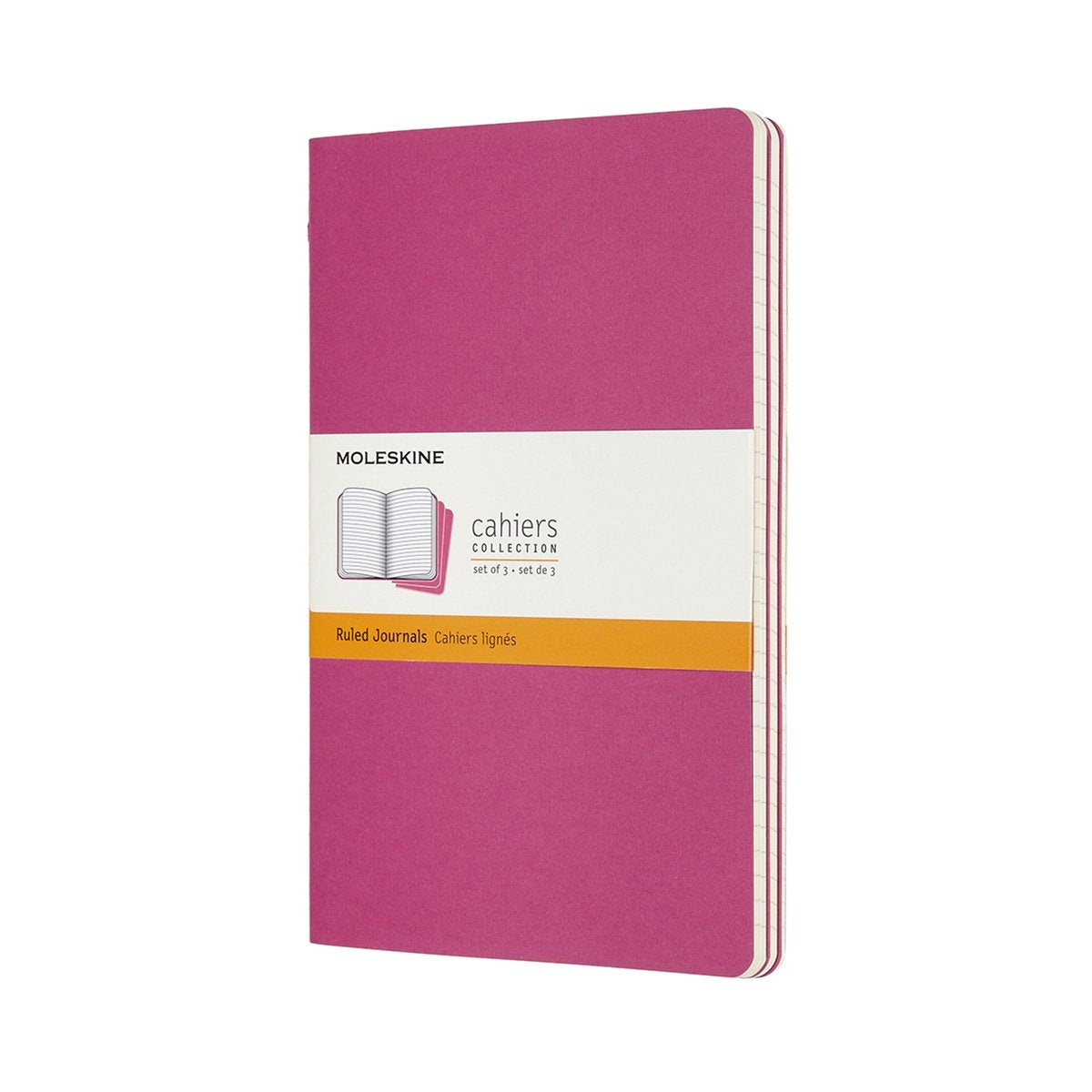 Moleskine cahier journaler - store - foret - pink - sæt med 3