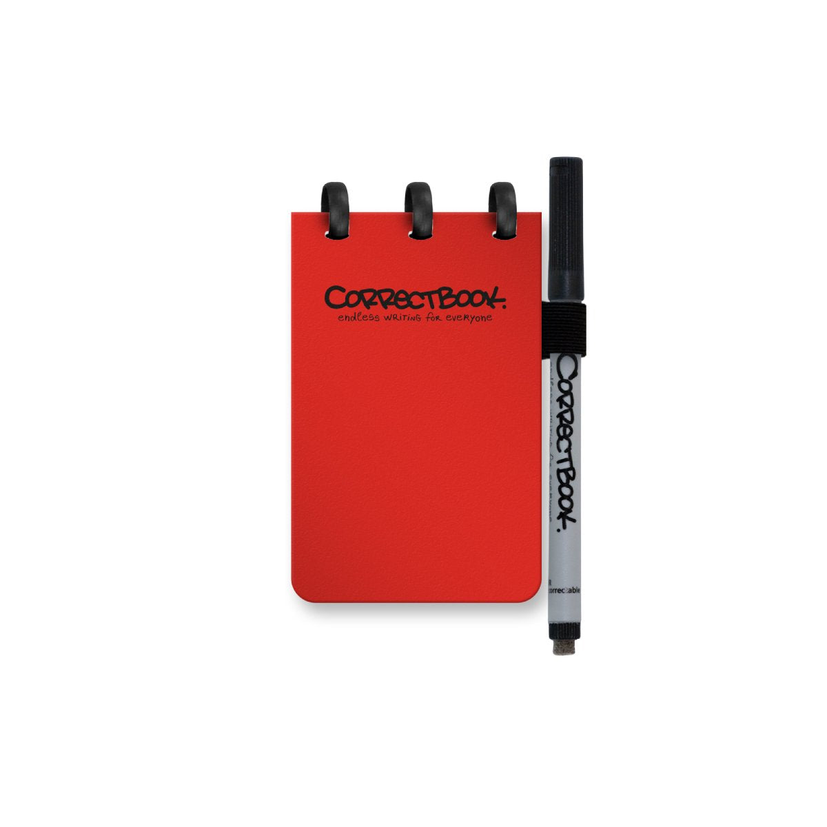 Correctbook a7 sletbar notesbog – genanvendelig notesbog – horisont rød – blank – inklusive penserviet – lommestørrelse