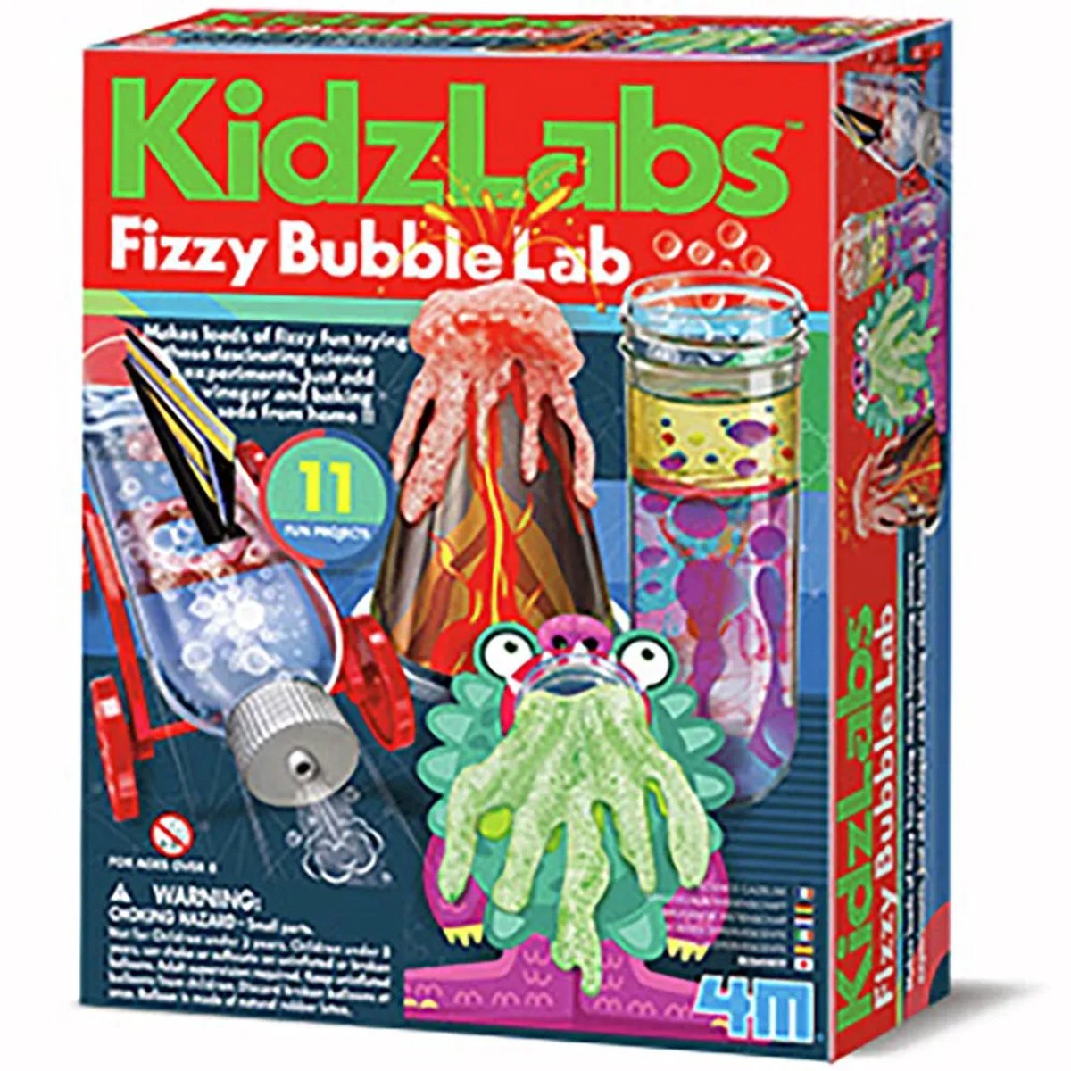 4m videnskab og spil - dit pulserende boblelaboratorium - 11 eksperimenter - kemi - kidzlabs - 5+