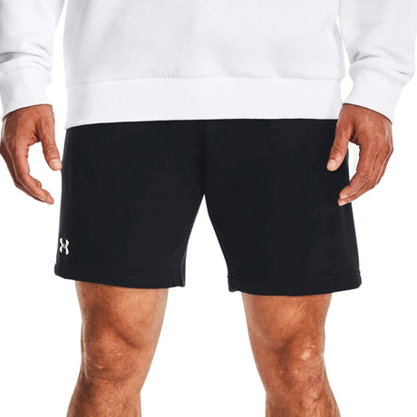 Under Armour UA Rival Fleece Shorts-BLK Sportsbukser til mænd - Sort - Hvid