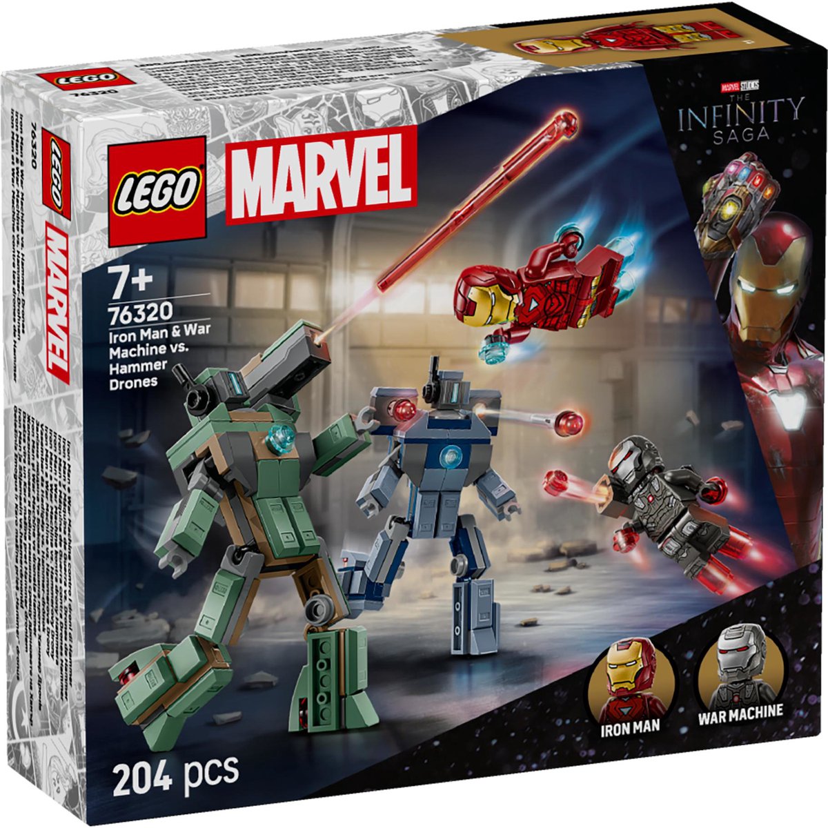 Lego ® ǀ marvel jernmand og krigsmaskine vs. hammerdroner - 76320