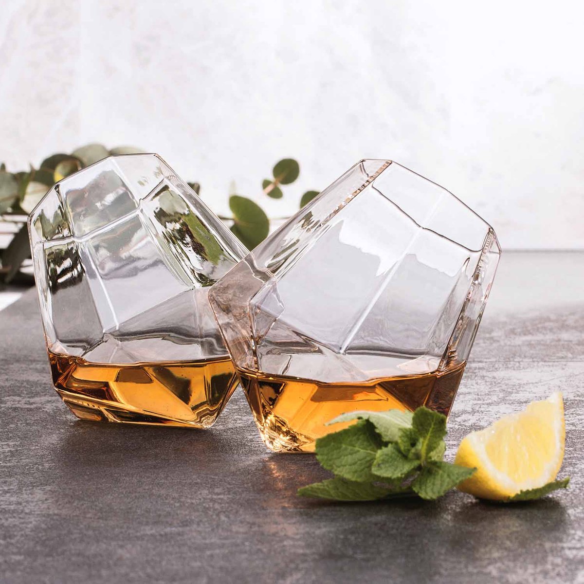 Mad monkey whiskyglassæt - diamantform - 2 stk