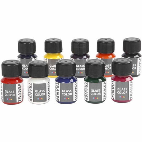 Creativ Company Glass Color Transparent Glass Paint Color, 10x30ml