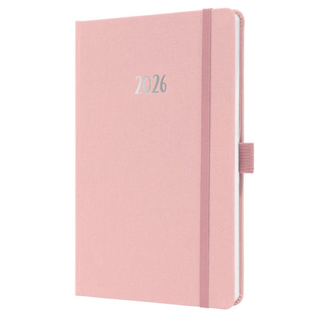 Sigel weekly agenda feel 2026 - størrelse a5 - blød pink - hardcover - si-j6405