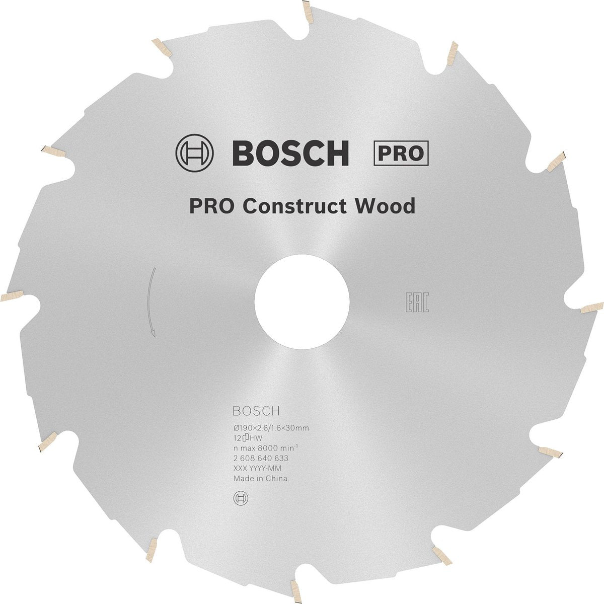 Bosch cirkzb constr. træ 190x30x2,6 12t fwf